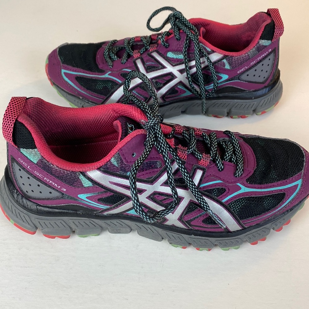 💜ASICS Gel Scram 3 women’s black trail running shoes size 7